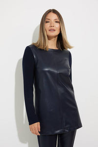 Joseph Ribkoff - 224158 - Faux Leather Tunic