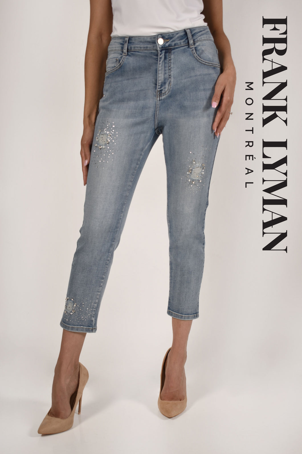 Frank Lyman - Beaded Distress Capri - 226151U