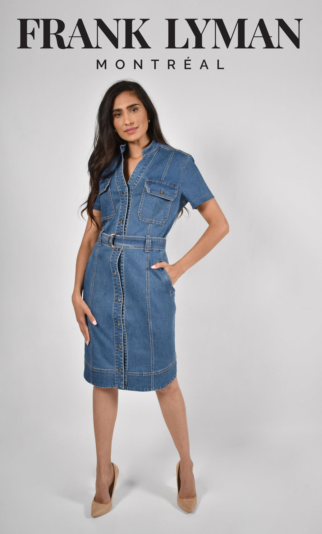 Frank Lyman - Denim Dress with Tie - 226175U
