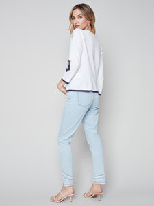 Charlie B - Daisies Patch Sweater - C2501