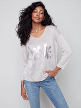 Load image into Gallery viewer, Charlie B - Cole-Dye Love You Foil Print Sweater - C2506

