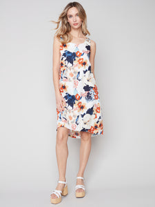 Charlie B - Printed Linen A-Line Sleeveless Dress - C3154