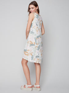 Charlie B - Printed Linen A-Line Sleeveless Dress - C3154