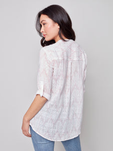 Charlie B - Printed Half-Button Cotton Gauze Blouse - C4188Z