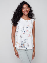 Load image into Gallery viewer, Charlie B - Printed Side Button Linen Top - C4425R
