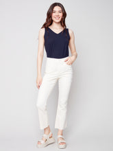 Load image into Gallery viewer, Charlie B - Twill Pant with Raw-Edge Hem - C5403
