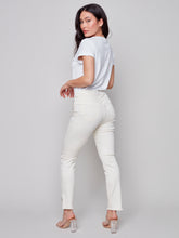 Load image into Gallery viewer, Charlie B - Pull-On Frayed Hem Twill Pant - C5409

