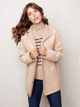 Load image into Gallery viewer, Charlie B - C6229 - Reversible Faux Suede/Sherpa Coat
