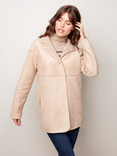Load image into Gallery viewer, Charlie B - C6229 - Reversible Faux Suede/Sherpa Coat
