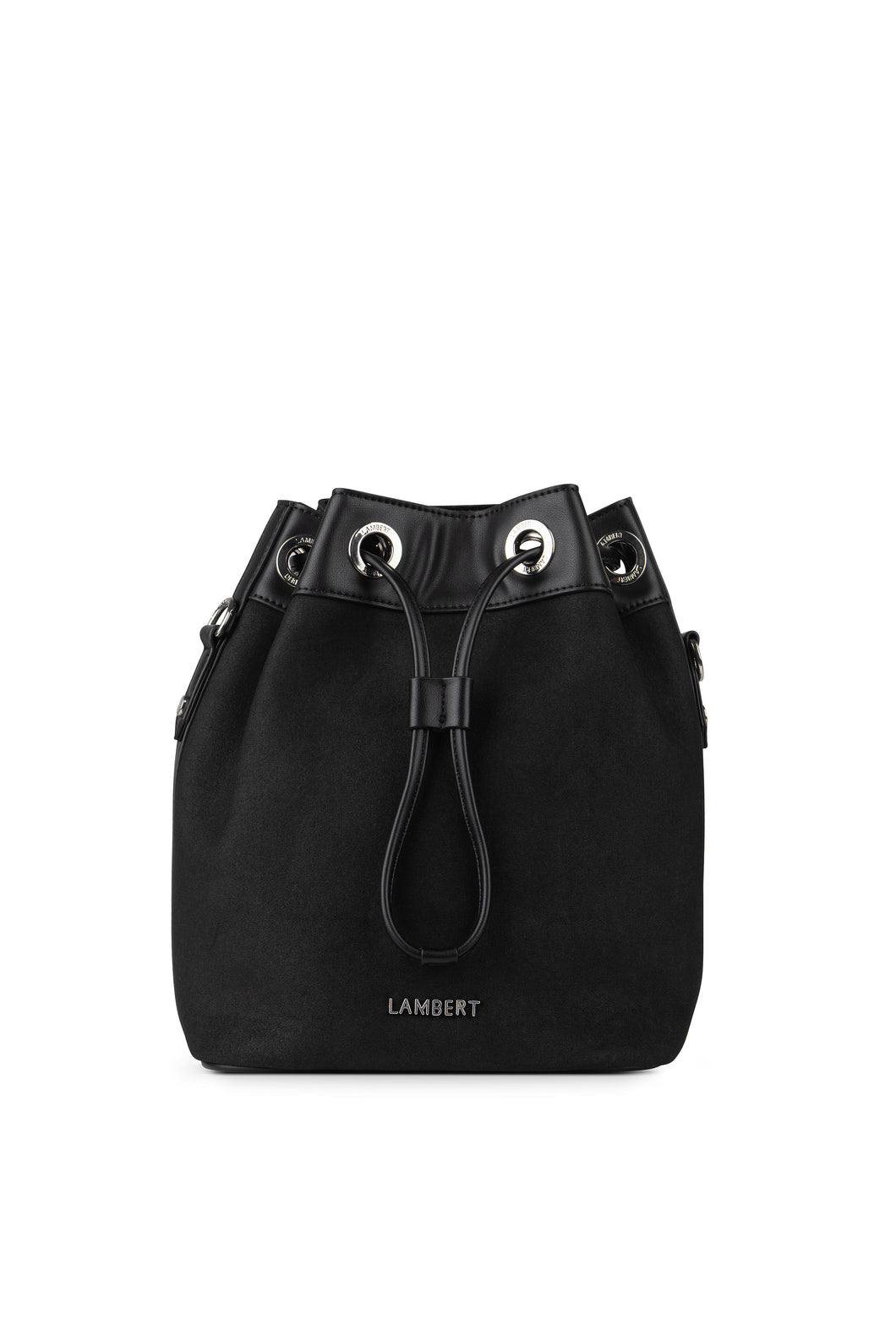 Lambert - Camilla Black Vegan Microsuede Bucket Bag