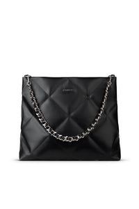 Lambert - Lola Black Quilted Vegan Leather Tote Bag