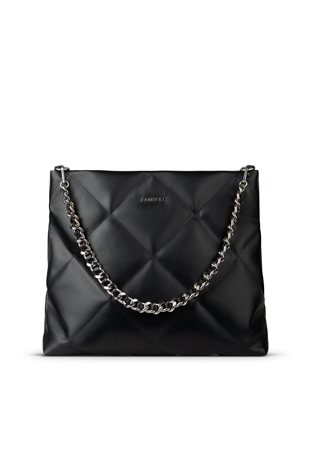 Lambert - Lola Black Quilted Vegan Leather Tote Bag