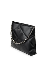Load image into Gallery viewer, Lambert - Lola Black Quilted Vegan Leather Tote Bag
