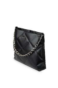 Lambert - Lola Black Quilted Vegan Leather Tote Bag