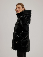 Load image into Gallery viewer, Nikki Jones - K5368RK-408 - Sleek Winter Parka with Oversized Hood
