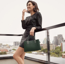 Load image into Gallery viewer, Lambert - Magalie Emerald Vegan Leather Handbag
