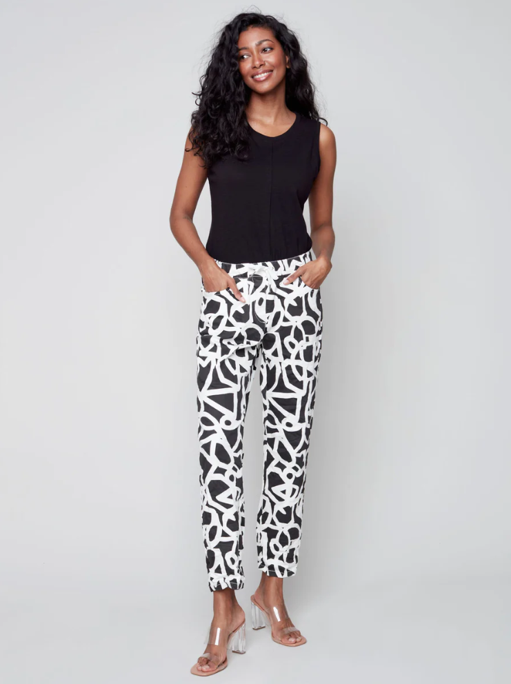 Charlie B - Printed Crinkle Jogger Pant - C5219Y